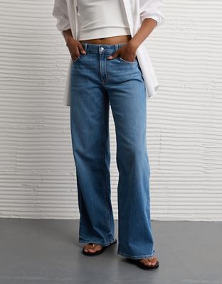 American Eagle Dreamy Drape Stretch Low-Rise Baggy Wide-Leg Jean