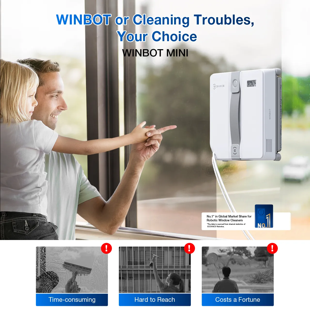 Ecovacs WINBOT MINI Window Cleaning Robot — alternate view