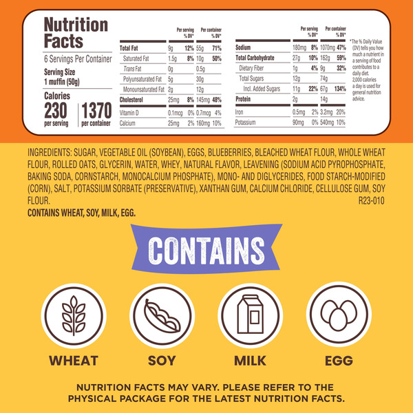 Thomas' Muffin Tops Blueberry Oat 10.5 oz — alternate view