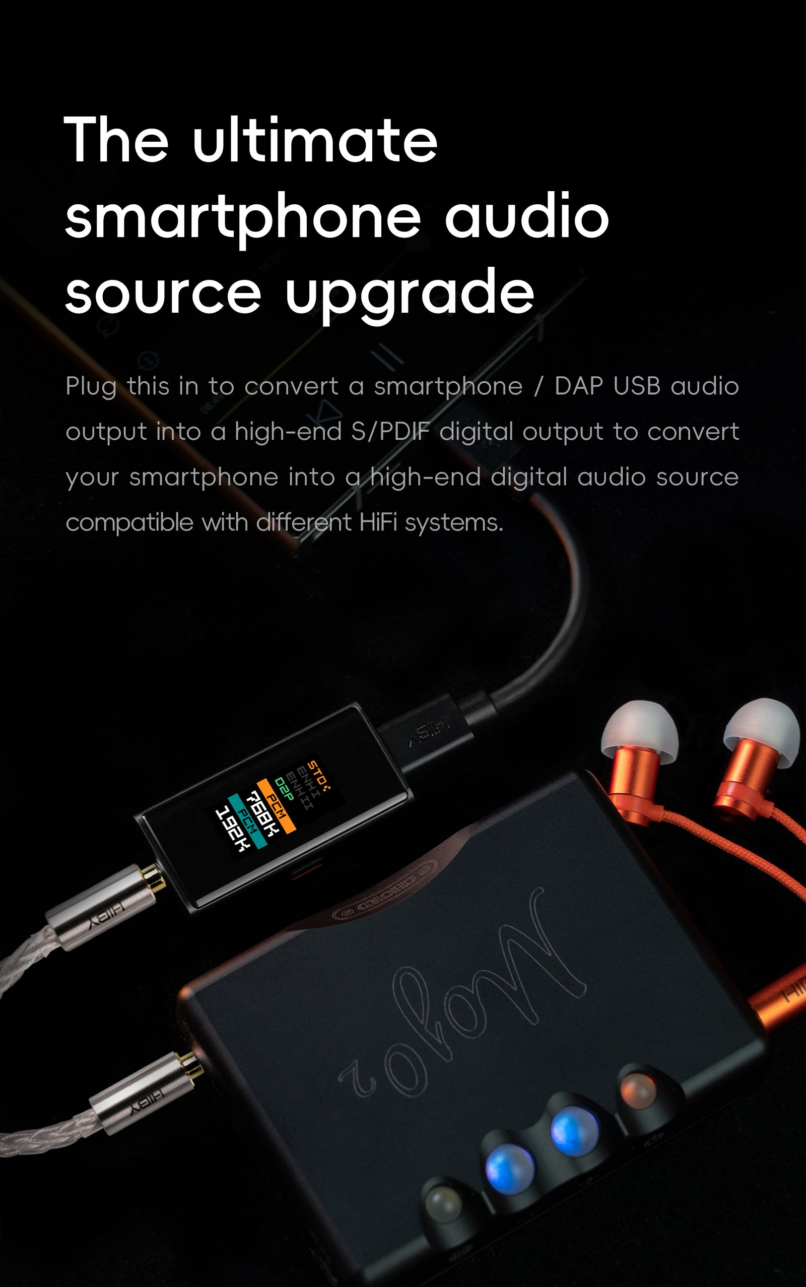 HiBy UC10 USB to Coaxial S/PDIF Digital Audio Converter — alternate view