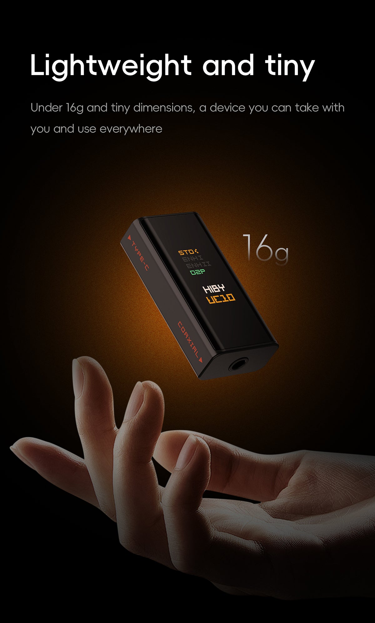 HiBy UC10 USB to Coaxial S/PDIF Digital Audio Converter — alternate view