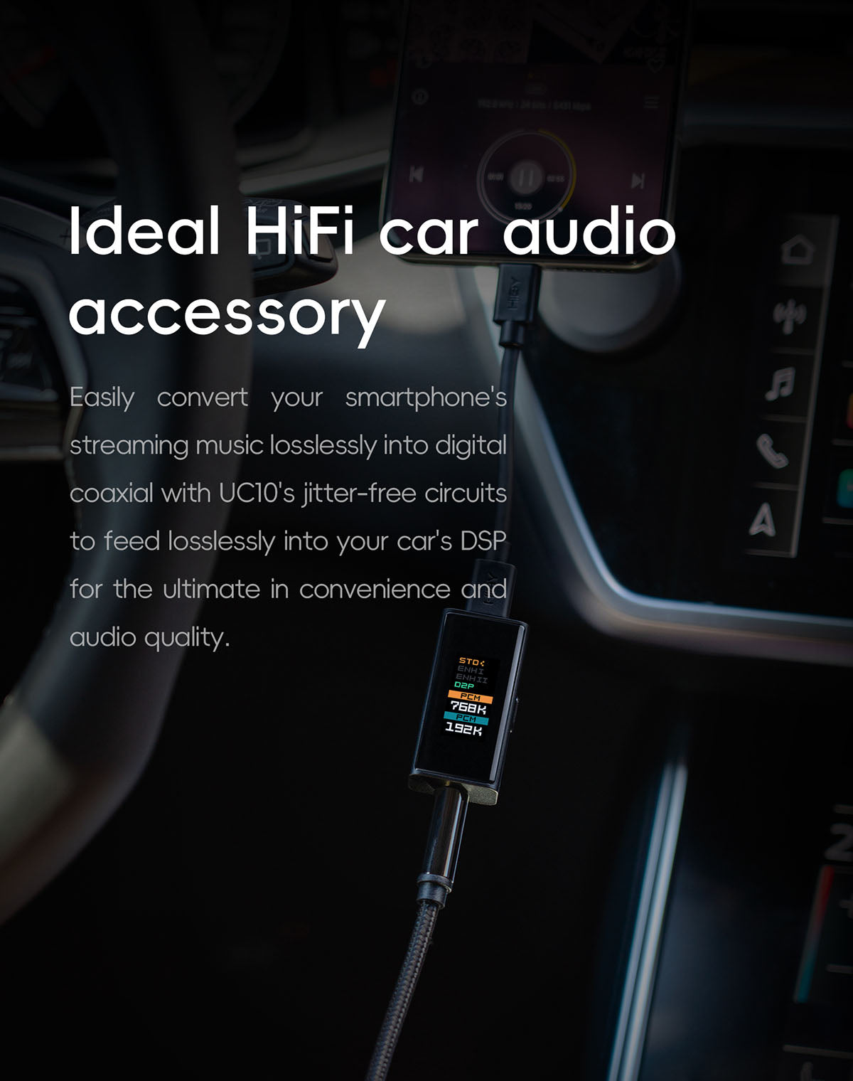 HiBy UC10 USB to Coaxial S/PDIF Digital Audio Converter — alternate view