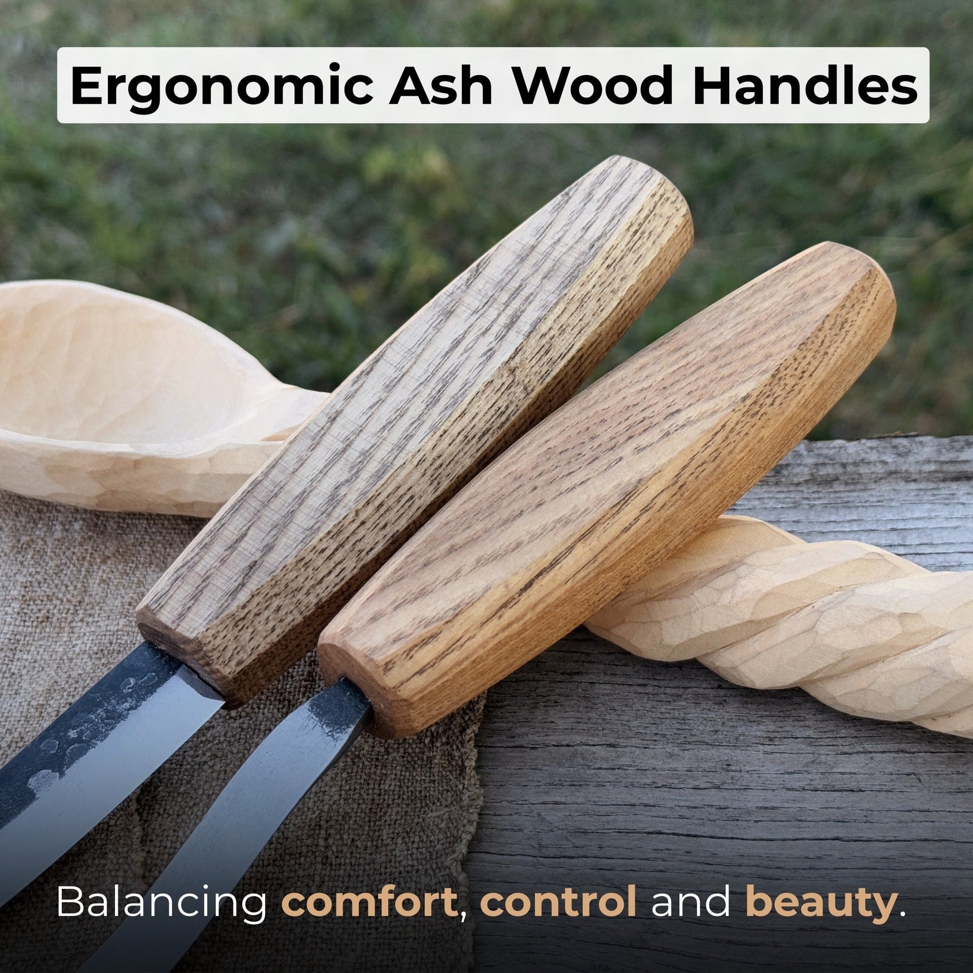 Sharky Forged Steel Tools Wooden Spoon Carving Set — alternate view