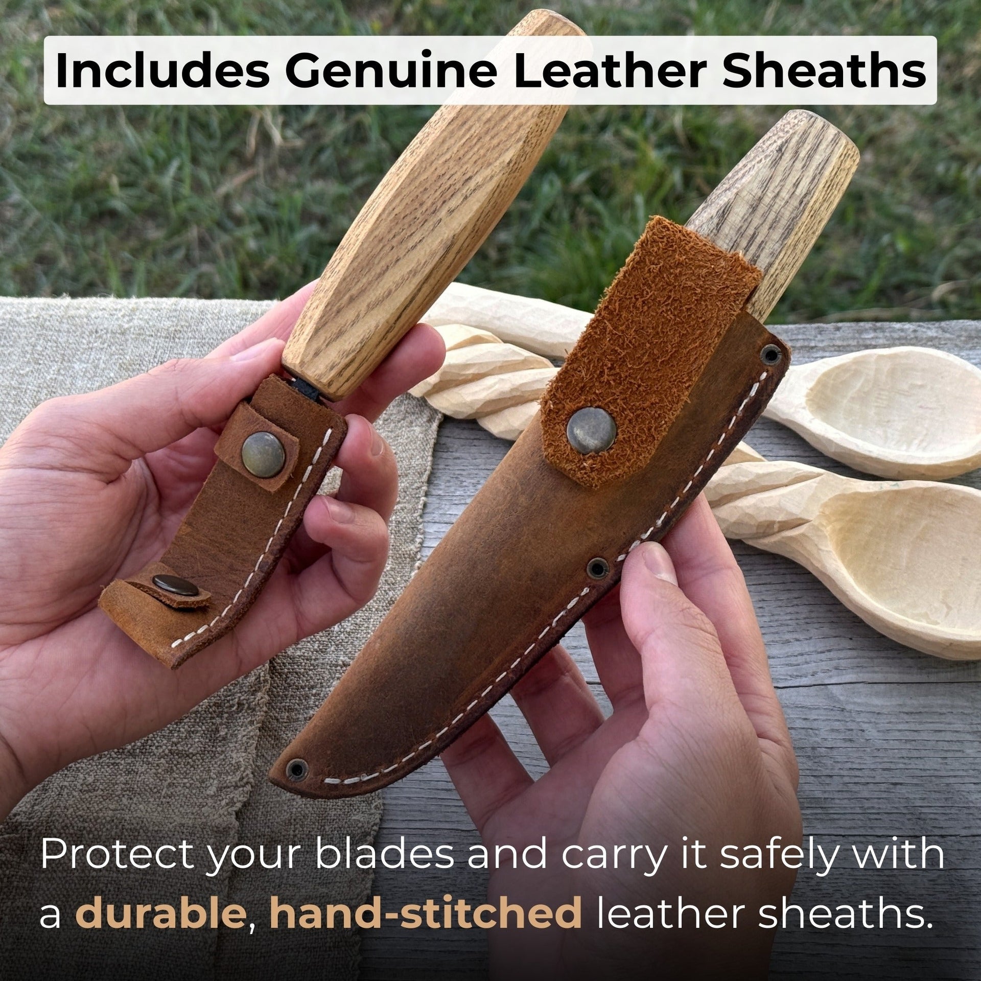 Sharky Forged Steel Tools Wooden Spoon Carving Set — alternate view