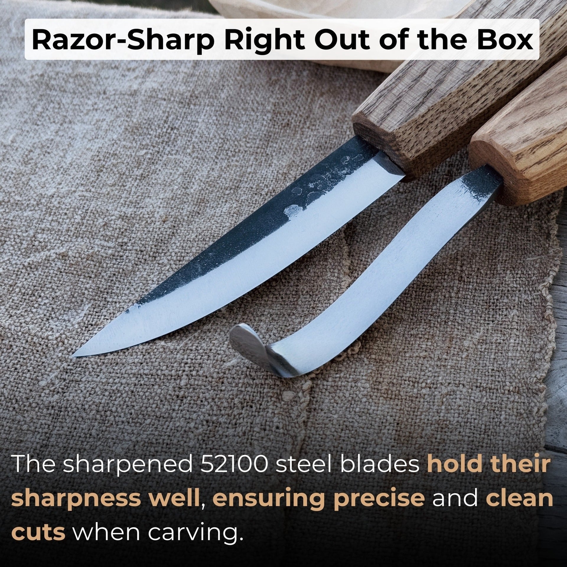 Sharky Forged Steel Tools Wooden Spoon Carving Set — alternate view