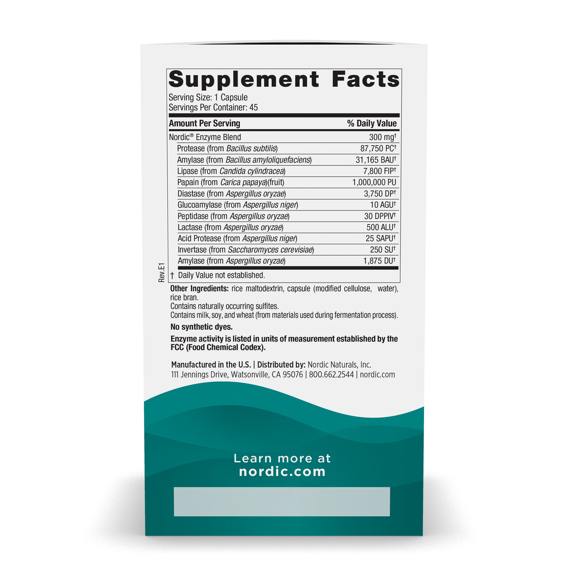 Nordic Flora Digestive Enzymes — alternate view